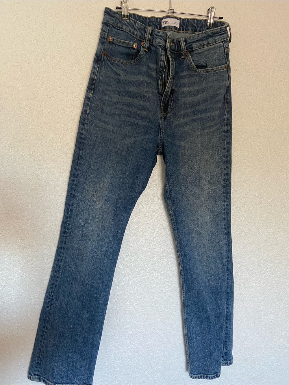Zara Men's Straight Leg Denim Jeans — Medium Blue